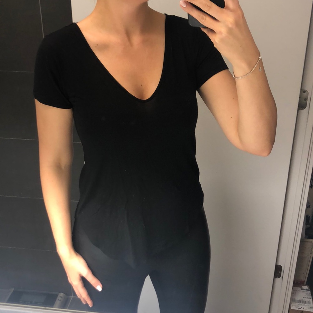 Black V neck shirt
